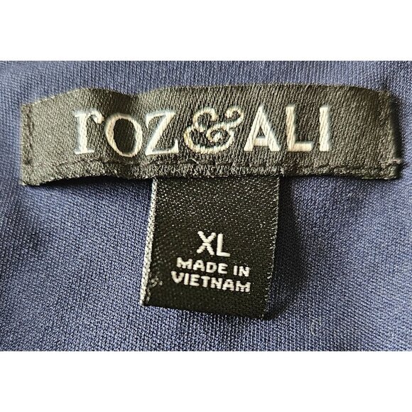 Roz & Ali Woman Size XL One Piece Cropped Wide Leg Jump Suit BOHO Beach Nautical - Picture 7 of 9